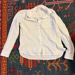 J. Crew Textured Cotton White Shirt